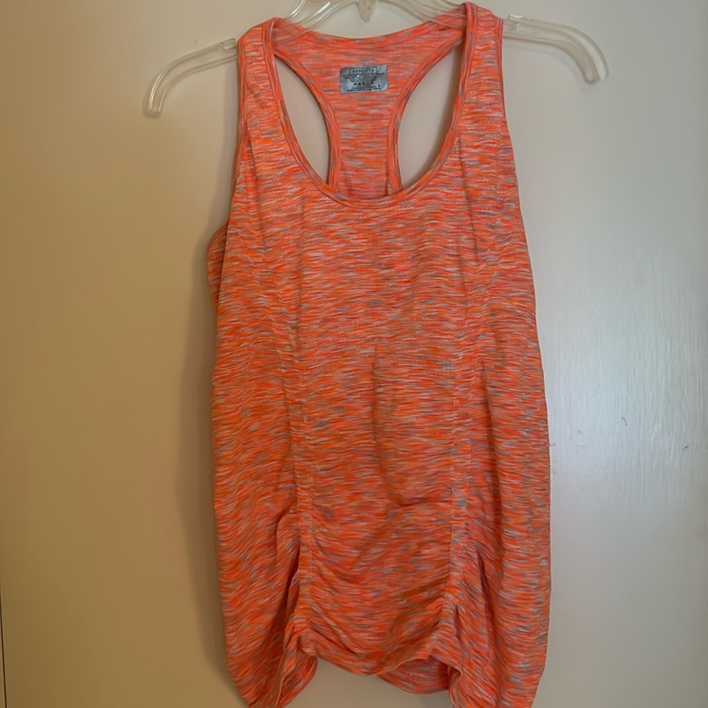 Athleta Fast Track tank, orange & grey, size large